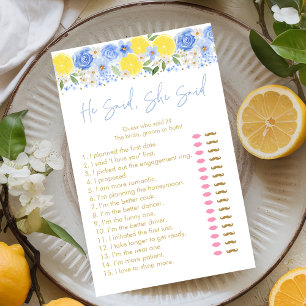 Blue Floral Lemon Disse Que Disse Jogo De Brida
