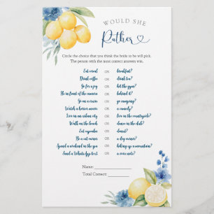 Blue Floral Lemon Main Squeze Ela Preferencialment