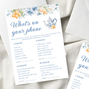 Blue Floral O que há em seus cartões de jogos de n