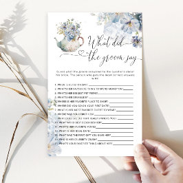 Blue Floral O que o noivo disse jogo de noiva?