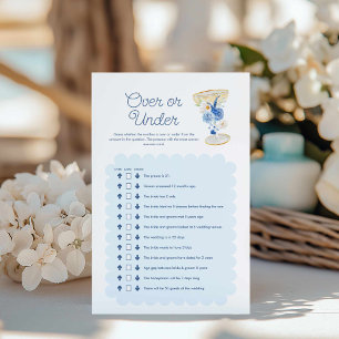 Blue Floral over ou under Bridal Game