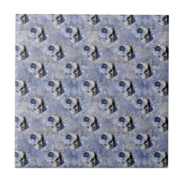 Blue Floral Skull Series Design 2 (Frente)