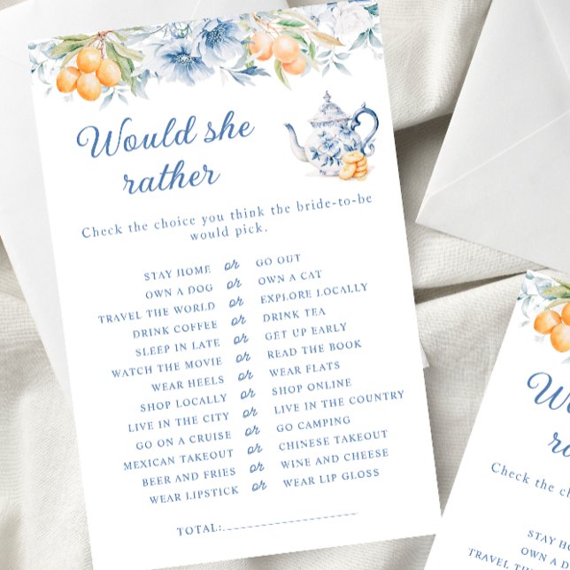 Blue Floral Tea Pote Ela Preferencialmente Jogo da (Criador carregado)