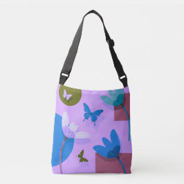 Blue Floral Tote Bag – Modern Abstract Design