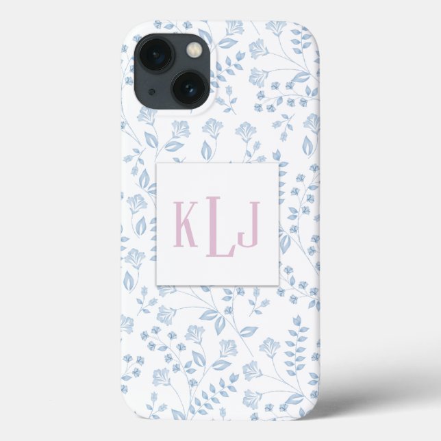 Blue Floral, Tough Xtreme Phone Case (Verso)