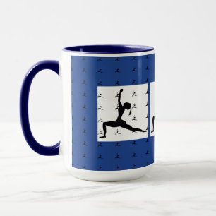Blue -Fun Yoga Designs Caneca de Café Combo / Xíca