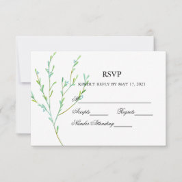 Blue Garden Watercolor Stems Wedad RSVP Card