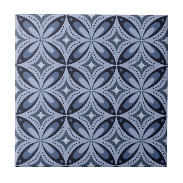 Blue Geometric Pattern Retro Style (Frente)