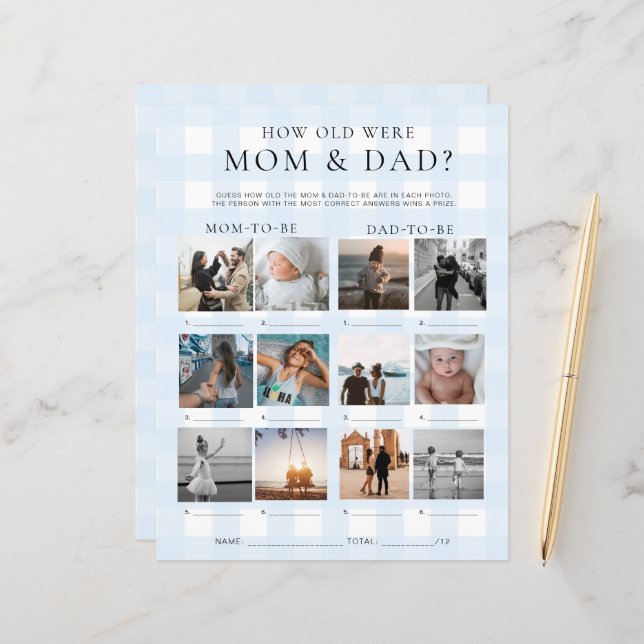 Blue Gingham Quantos Anos Tinham a Mãe e o Jogo de (Frente/Verso In Situ)