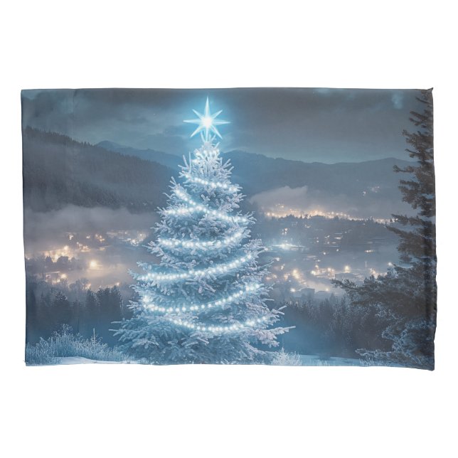 Blue Glowing Winter Night Christmas Tree (Frente)