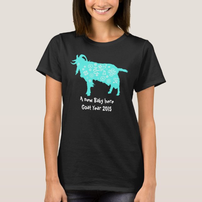 Blue Goat Baby aqui 2015, Camiseta de Maternidade  (Frente)