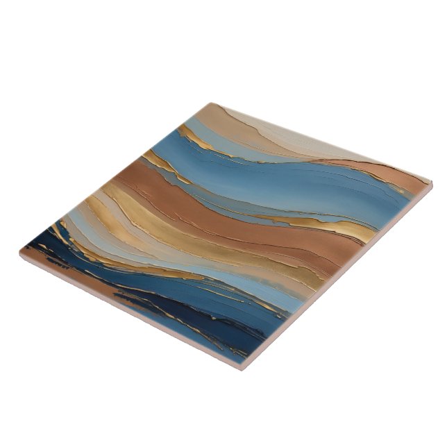 Blue gold and bronze brush strokes (Lateral)
