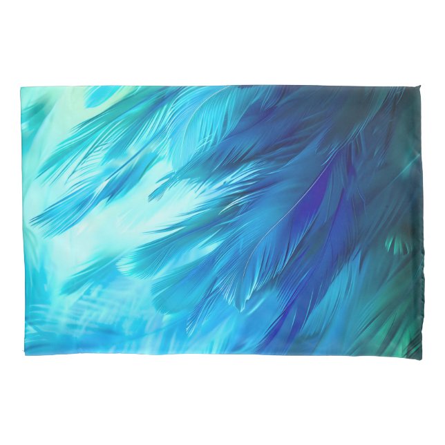 Blue Green Feather Abstract (Frente)