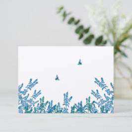 Blue Green Meadow Floral Bumble Bee Wedle RSVP