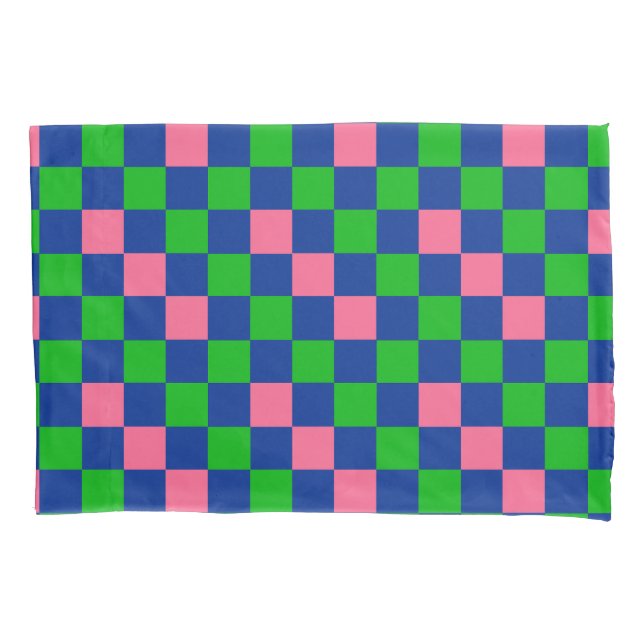 Blue Green Pink Checkered Pattern Design  (Frente)