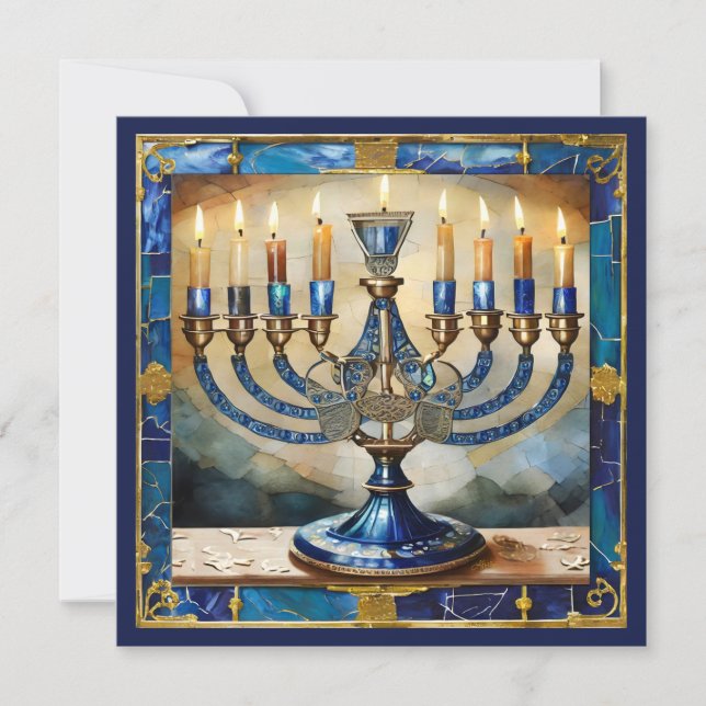 Blue Hanukkah Menorah (Frente)