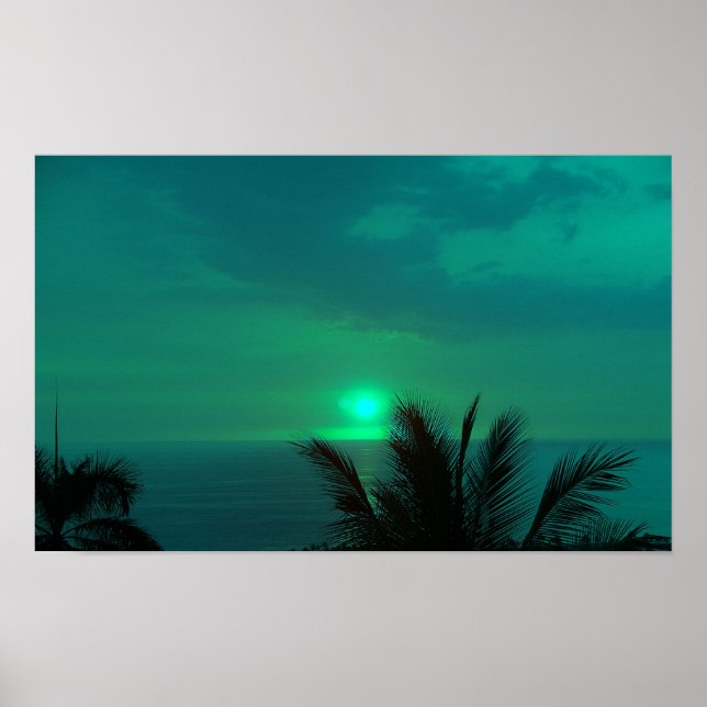 Blue Hawaii Sunset Poster (Frente)