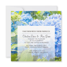 Blue Heaven, floral, convite de casamento