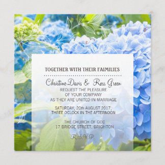 Blue Heaven, floral, convite de casamento