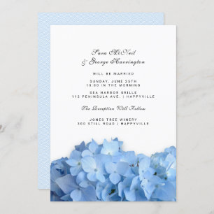 Blue Heaven Hydrangea Convite Simples de Casamento