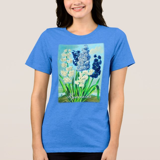 Blue Hyacinths Vintage Arte Botânica (Frente)