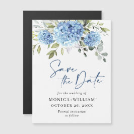 Blue Hydrangea Salve o Cartão Magnético de Data