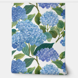 Blue Hydrangea Watercolor Floral Coastal
