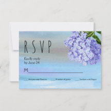 Blue hydrangeas watercolor casamento floral RSVP