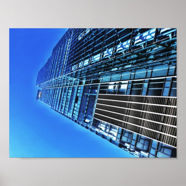 Blue Industrial Building A4 Poster (Frente)