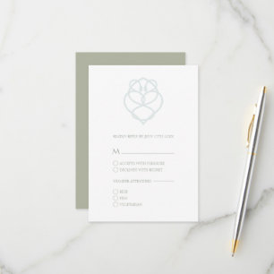 Blue Irish Celtic Swan Love Knot Weding RSVP Card