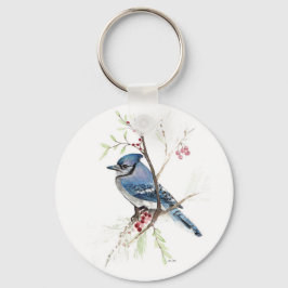 Blue Jay Bird Chaveiro