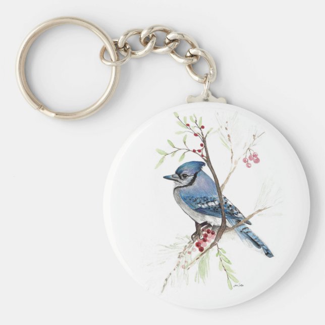 Blue Jay Bird Chaveiro (Frente)