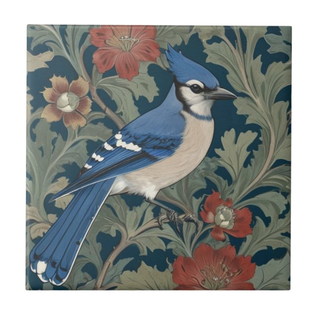 Blue jay Bird William Morris estilo BlueJay (Frente)