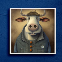 Blue Jean Bovine - Vaca engraçada em Poster de fan