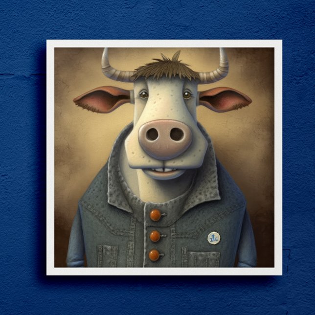 Blue Jean Bovine - Vaca engraçada em Poster de fan (Criador carregado)