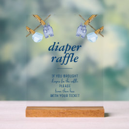 Blue Jean Chá de fraldas | Fralda Raffle Tabletop