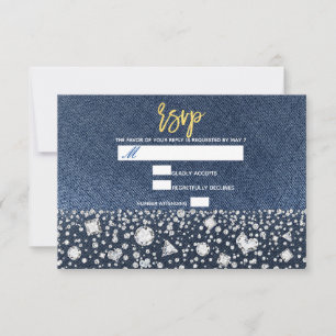 Blue Jean Denim & Diamantes Brilho Diamante RSVP