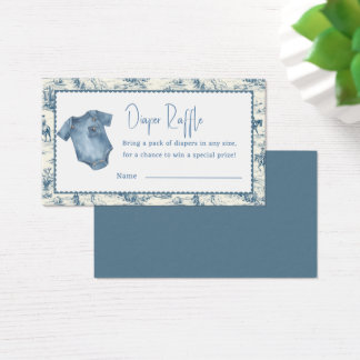 Blue Jean Denim Diaper Raffle Boy Enclosure Card