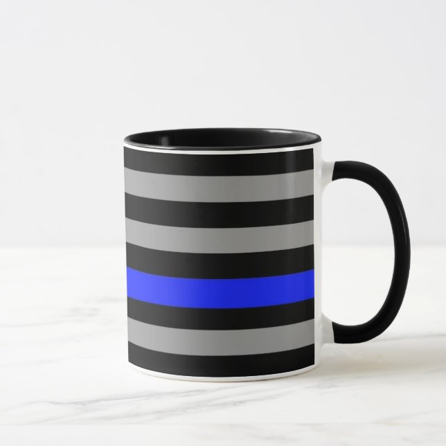 Blue Line fino embandeira a caneca de café (Direita)