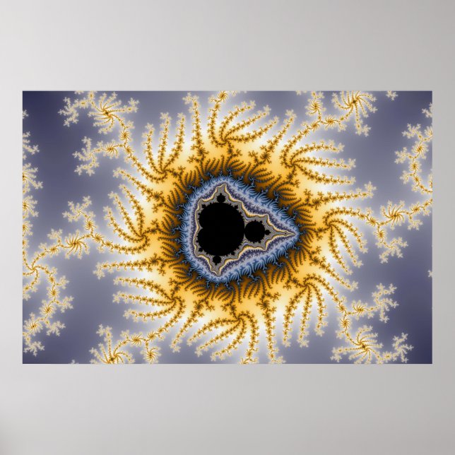 Blue Mandel - Fractal Poster (Frente)