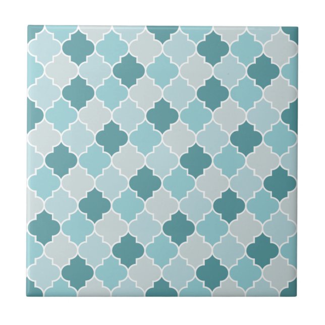 Blue Marroquino Trellis, Laticework, Quatrefoil (Frente)