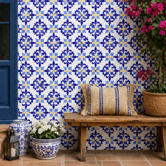 Blue Meadow Delicate Floral Mosaic Elegant  (Criador carregado)