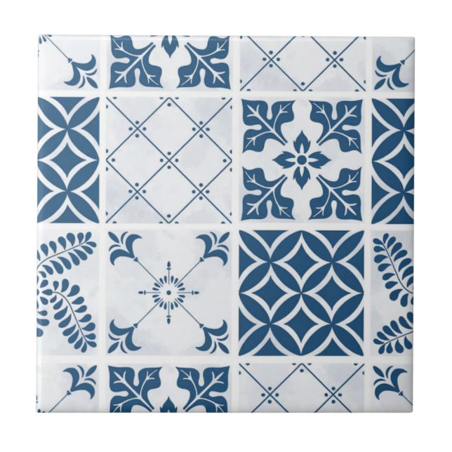 Blue Mediterranean Talavera Pattern  (Frente)