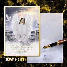 Blue Merle Collie Angel - Pet Sympathy Foil Card