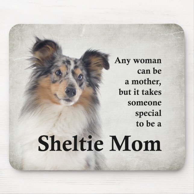 Blue Merle Sheltie Mãe Mousepad (Frente)