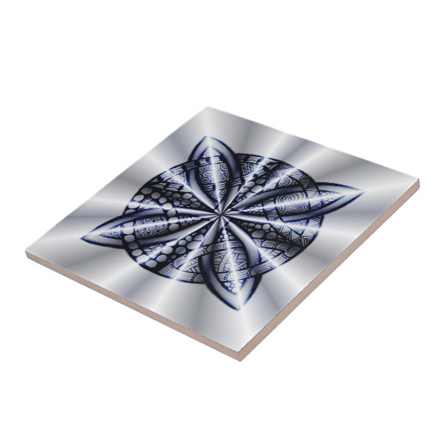 Blue Metaltic Celtic Knot Original Art (Lateral)