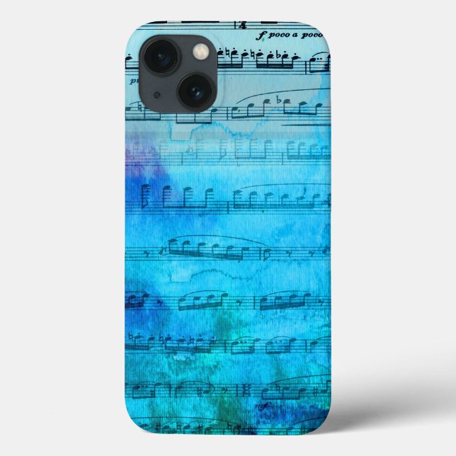 Blue Mood Music Watercolor Phone case (Verso)