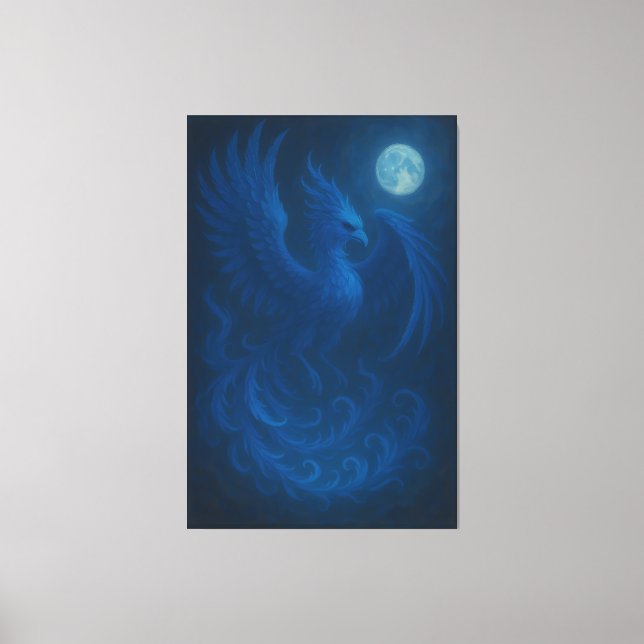 Blue Moon Phoenix · Fine Art Canvas Print (Frente)