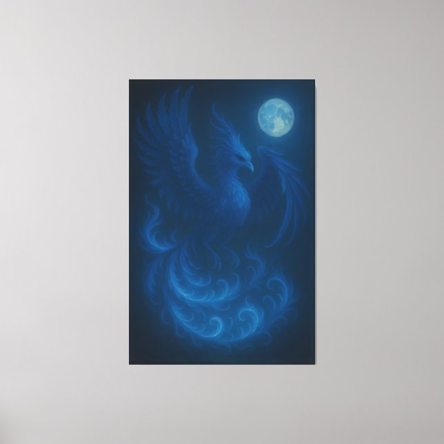 Blue Moon Phoenix · Fine Art Canvas Print (Frente)