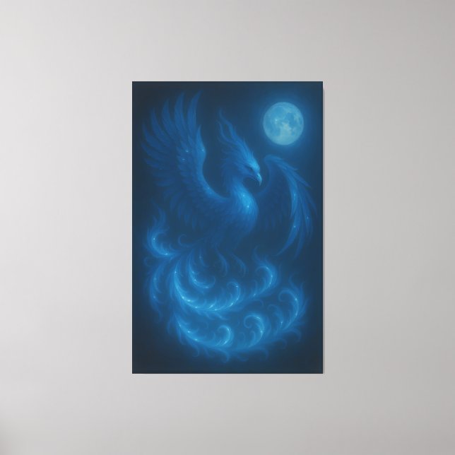 Blue Moon Phoenix · Fine Art Canvas Print (Frente)